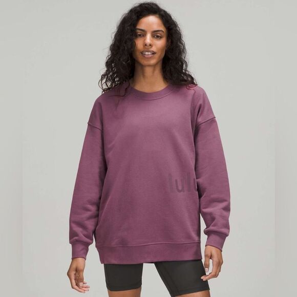 Lululemon Perfectly Oversized Crew Graphic Size 2 Vintage Plum Sold Out! - Picture 1 of 9